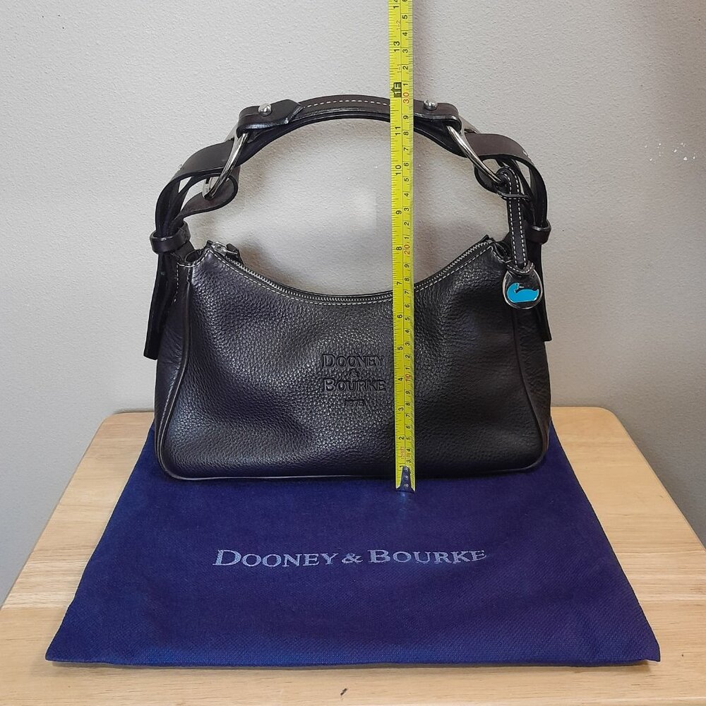 Dooney & Bourke East West Slouchy Shoulder Bag Dark Brown Pebbled Leather - Picture 12 of 16